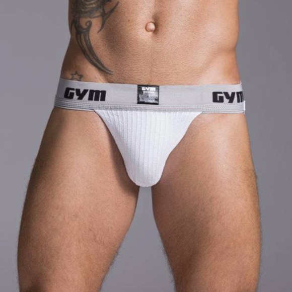 NWT GYM Workout Jockstrap 2.0 with 2" Waistband In White - Picture 1 of 5